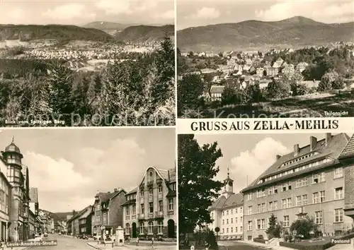 AK / Ansichtskarte Zella Mehlis Panorama Blick vom Spitzigen Berg Louis Anschuetz Strasse Postamt Zella Mehlis