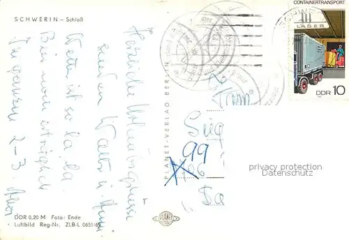 AK / Ansichtskarte Schwerin_Mecklenburg Schloss Fliegeraufnahme Schwerin_Mecklenburg