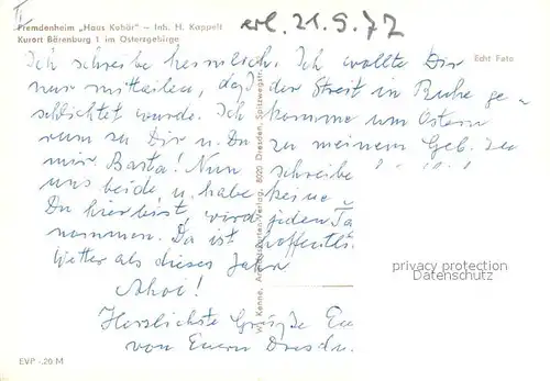 AK / Ansichtskarte Baerenburg_Sachsen Fremdenheim Haus Kobaer Baerenburg Sachsen