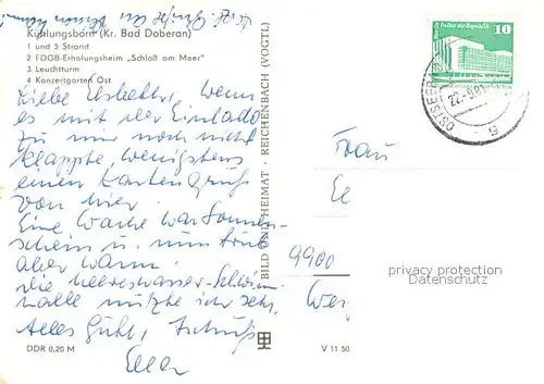 AK / Ansichtskarte Kuehlungsborn_Ostseebad Strand FDGB Erholungsheim Schloss am Meer Leuchtturm Konzertgarten Kuehlungsborn_Ostseebad
