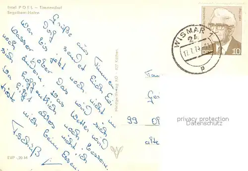 AK / Ansichtskarte Timmendorf_Insel_Poel Segelboot Hafen Timmendorf_Insel_Poel