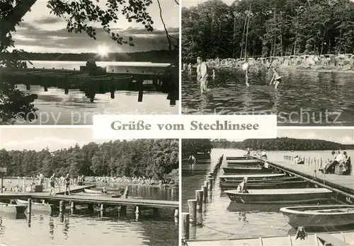AK / Ansichtskarte Neuglobsow Partie am Stechlinsee Badesteg Strand Neuglobsow