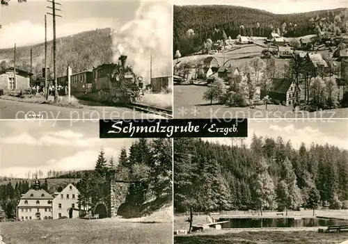 AK / Ansichtskarte Schmalzgrube Bahnhof Teilansichten Freibad Schmalzgrube