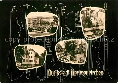 AK / Ansichtskarte Markneukirchen Musikstadt Gewerbemuseum Thaelmannplatz Musikinstrumente Markneukirchen