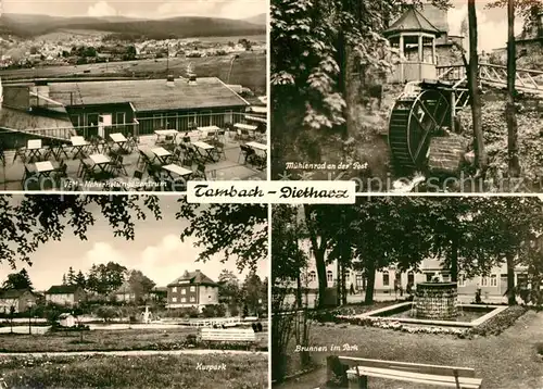 AK / Ansichtskarte Tambach Dietharz VEM Naherholungszentrum Muehlenrad Kurpark Brunnen Tambach Dietharz