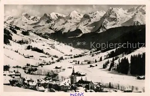 AK / Ansichtskarte Grand Bornand_Le Vue generale et Chaine des Aravis Grand Bornand_Le