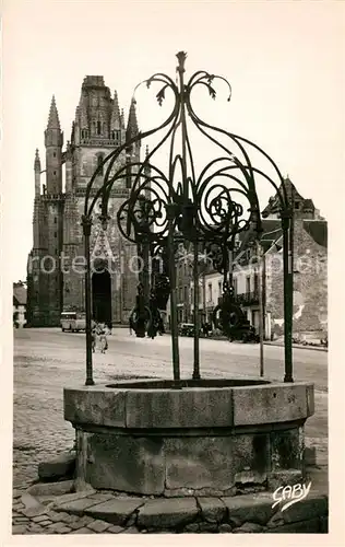 AK / Ansichtskarte Hennebont Le Puits Ferre et l Eglise Hennebont