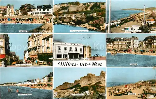 AK / Ansichtskarte Villers sur Mer La Plage Vue prise des Rochers La Plage et la Digue Rue General Leclerc lHeure du Bain Les Falaises  Villers sur Mer