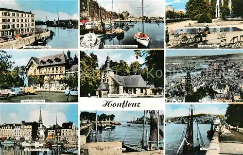 AK / Ansichtskarte Honfleur Hotel du Cheval Blanc Le Bassin et la Lieutencance Le Jardin Public Notre Dame de Grace Vue generale Le Port et le Musee Le Port La Promenade Honfleur
