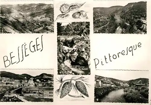 AK / Ansichtskarte Besseges Vue generale La Ceze au Pont de Lalle Quartier de lEglise La Cascade Les Usines des Tubes Besseges