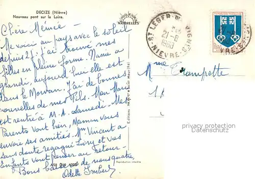 AK / Ansichtskarte Decize Nouveau pont sur la Loire Vue aerienne Decize