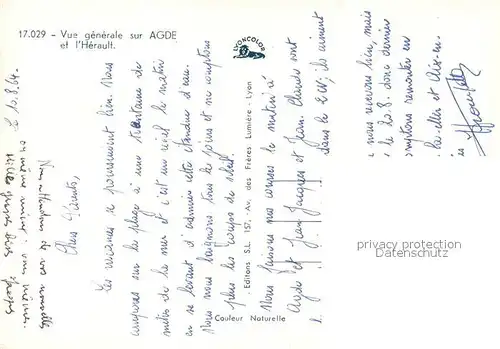 AK / Ansichtskarte Agde Vue generale aerienne et l Herault Agde