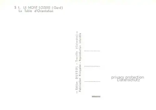 AK / Ansichtskarte Lozere_Region Le Mont Lozere La Table d Orientation Lozere Region