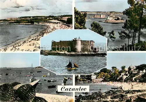 AK / Ansichtskarte Carantec la Plage Ile Louer et Chateau du Taureau Le Port La Plage Blanche Carantec