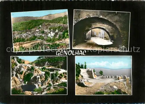 AK / Ansichtskarte Genolhac Vue generale LArceau Piscine sur lHamol Table dorientationroute du Mont Lozere Genolhac