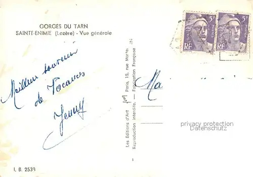 AK / Ansichtskarte Sainte Enimie Vue generale Sainte Enimie