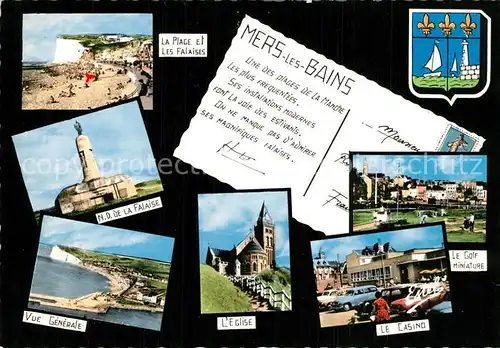 AK / Ansichtskarte Mers les Bains La Plage et les Falaises ND de la Falaise Vue generale Eglise Le Casino Le Golf Miniature Mers les Bains