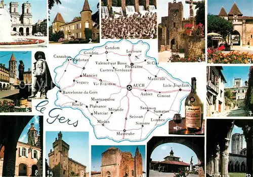 AK / Ansichtskarte Gers Auch Lupiac Oies Larressingle Barbotan Fleurance Lectoure Eauze St Blancard Simorre Cologne La Romieu Gers