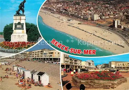 AK / Ansichtskarte Berck Plage Monument de l Etonnoir La plage et esplanade Parmentier La place de l Etonnoir Berck Plage