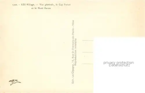 AK / Ansichtskarte Eze_Village Vue generale Cap Ferrat et Mont Boron Cote d Azur Eze_Village