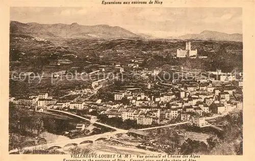 AK / Ansichtskarte Villeneuve Loubet Vue generale et Chaine des Alpes Villeneuve Loubet