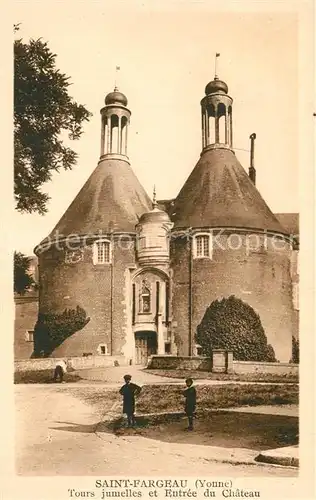 AK / Ansichtskarte Saint Fargeau_Yonne Tours jumelles Entree du Chateau Saint Fargeau Yonne