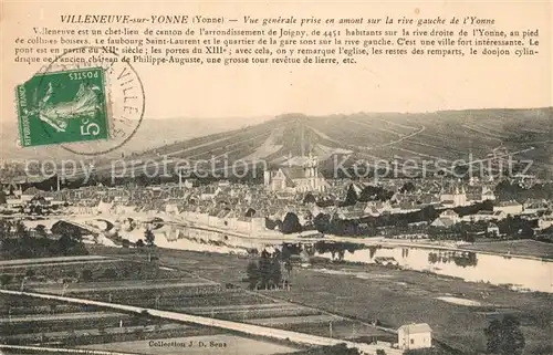 AK / Ansichtskarte Villeneuve sur Yonne Vue generale prise en amont sur la rive gauche de l Yonne Villeneuve sur Yonne
