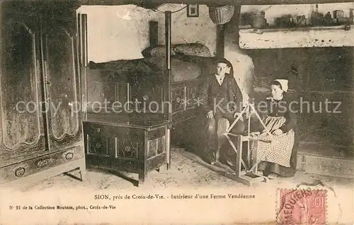 AK / Ansichtskarte Sion_sur_Ocean Interieur d une ferme vendeenne Sion_Sur_Ocean