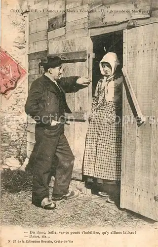 AK / Ansichtskarte Croix_de_Vie_Vendee Amour aux Marais Vendeens Demande en Mariage Croix_de_Vie_Vendee