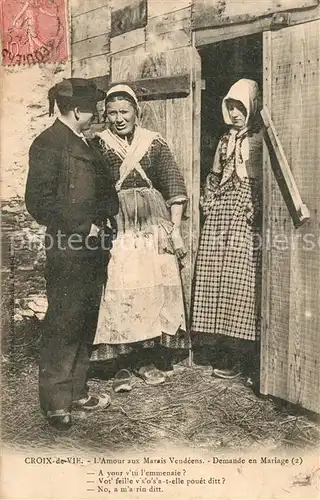 AK / Ansichtskarte Croix_de_Vie_Vendee Amour aux Marais Vendeens Demande en Mariage Croix_de_Vie_Vendee
