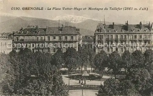 AK / Ansichtskarte Grenoble Place Victor Hugo et Montagne du Taillefer Grenoble