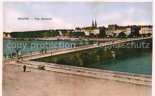 AK / Ansichtskarte Macon_Saone et Loire Pont et vue generale Macon Saone et Loire