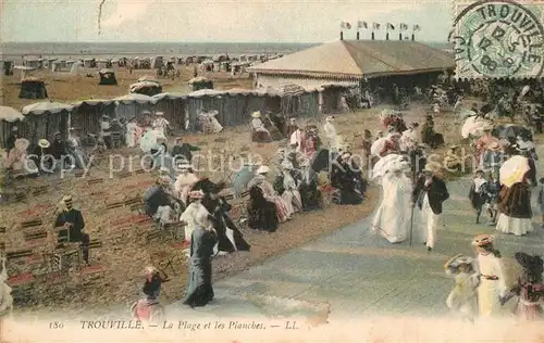 AK / Ansichtskarte Trouville sur Mer La plage et les planches Trouville sur Mer