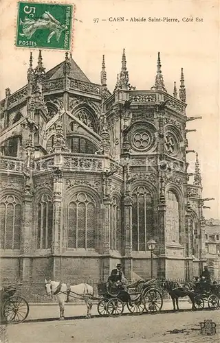 AK / Ansichtskarte Caen Abside Saint Pierre Pferdedroschken Caen