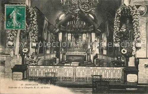 AK / Ansichtskarte Honfleur Interieur de la Chapelle Notre Dame de Grace Honfleur