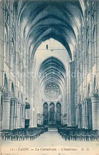 AK / Ansichtskarte Laon_Aisne La Cathedrale interieur Laon_Aisne