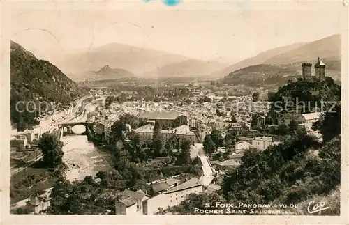 AK / Ansichtskarte Foix Panorama vu du Rocher Saint Sauveur Foix