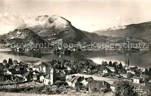 AK / Ansichtskarte Talloires Panorama Lac d Annecy au fond Duingt et Massif des Beauges Talloires