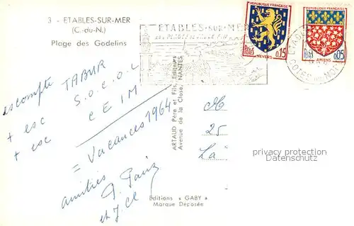 AK / Ansichtskarte Etables sur Mer_Cotes d_Armor Plage des Godelins Etables sur Mer_Cotes d