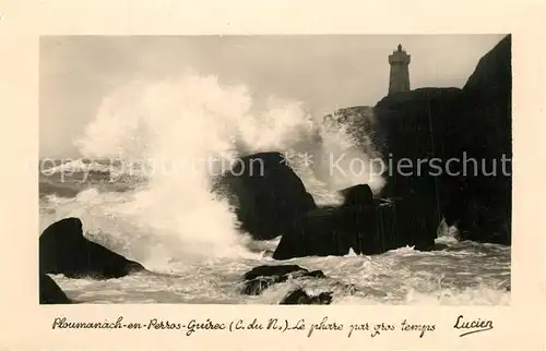 AK / Ansichtskarte Ploumanac_h Le phare par gros temps Ploumanac h