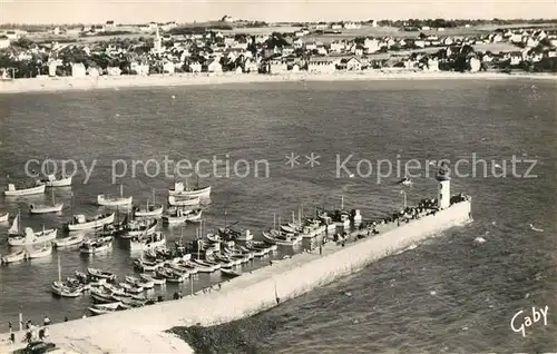 AK / Ansichtskarte Erquy Le port et la Plage du Centre vue aerienne Erquy