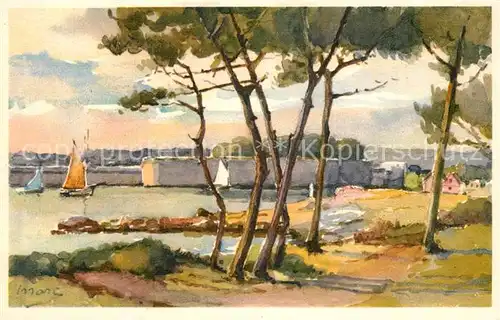 AK / Ansichtskarte Concarneau_Finistere Dessin Kuenstlerkarte Concarneau_Finistere