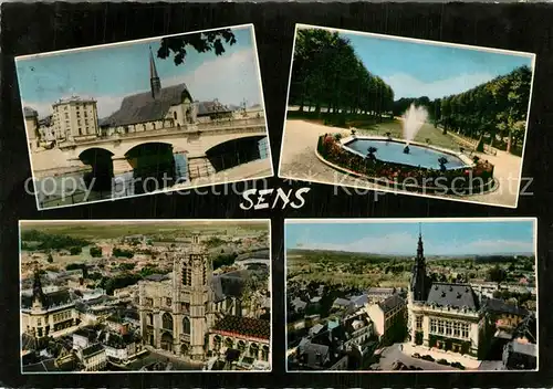 AK / Ansichtskarte Sens_Yonne Vues partielles Eglise Parc Pont Sens_Yonne