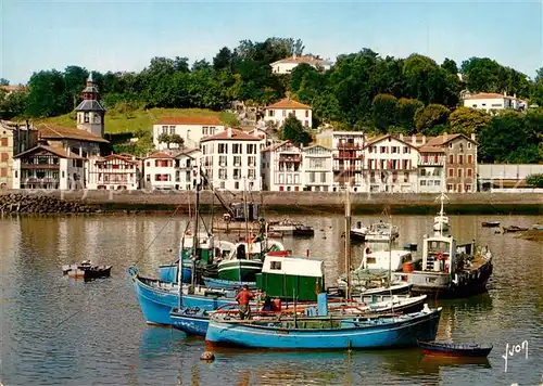 AK / Ansichtskarte Saint Jean de Luz Le port en face Ciboure Bateaux de peche Saint Jean de Luz