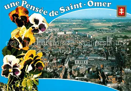 AK / Ansichtskarte Saint Omer_Pas de Calais Vue aerienne Fleurs Saint Omer_Pas de Calais