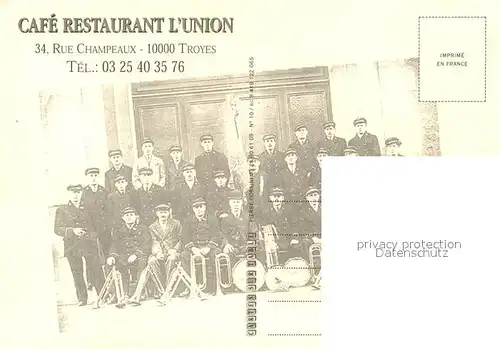 AK / Ansichtskarte Troyes_Aube Cafe Restaurant l Union Dessin Kuenstlerkarte Troyes Aube