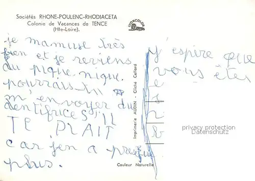 AK / Ansichtskarte Tence Colonie de Vacances vue aerienne Tence