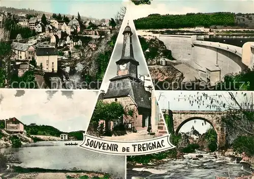 AK / Ansichtskarte Treignac Vue generale Barrage des Bariousse Lac Pont Finot La Mairie Treignac