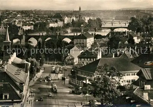 AK / Ansichtskarte Praha_Prahy_Prague Bruecken ueber den Vitava Fluss Praha_Prahy_Prague