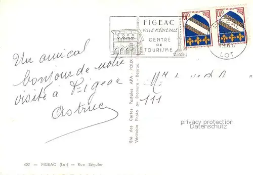 AK / Ansichtskarte Figeac Rue Seguier Figeac